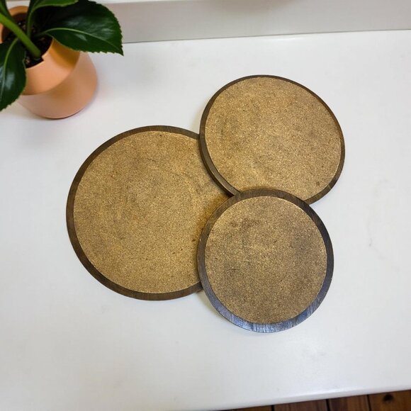 Handcrafted Wooden Trivet Set – Rustic Nesting Kitchen Decor (Set of 3) Modern F - Picture 3 of 3